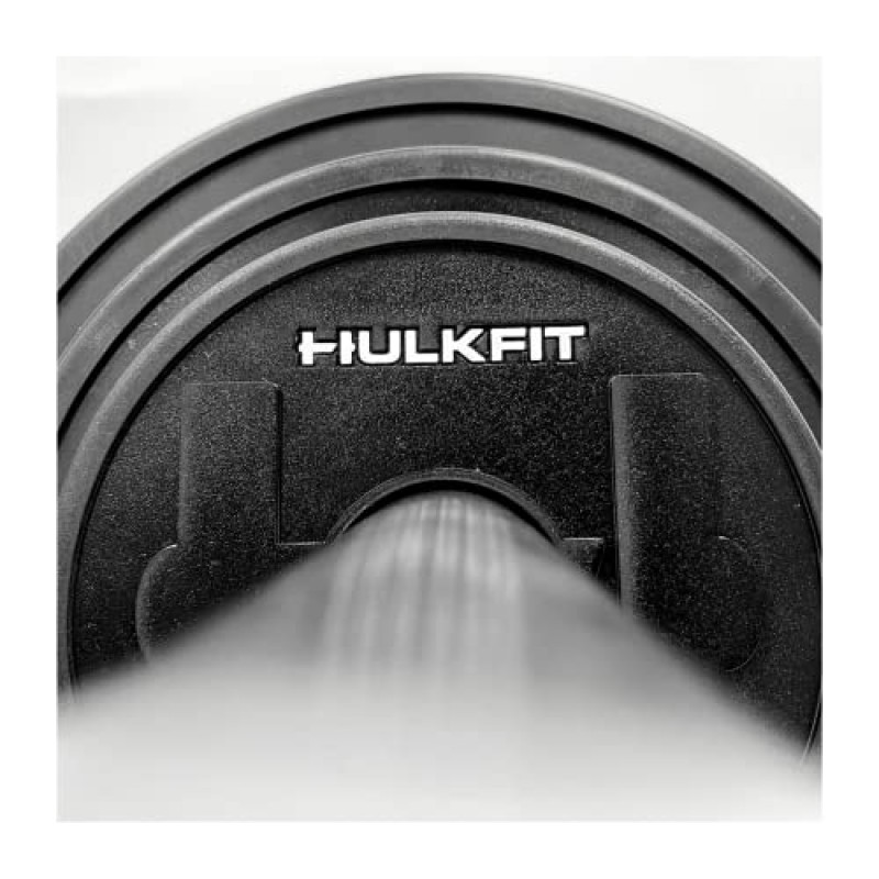 HULKFIT 덤벨 고무 코팅 강철 웨이트 플레이트 세트(로드 가능한 덤벨 바용) - 블랙