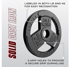 Yes4All Tri-Grip은 바벨 운동, 근력, 유연성 훈련에 적합한 올림픽 웨이트 플레이트/주철 웨이트 플레이트를 처리합니다.