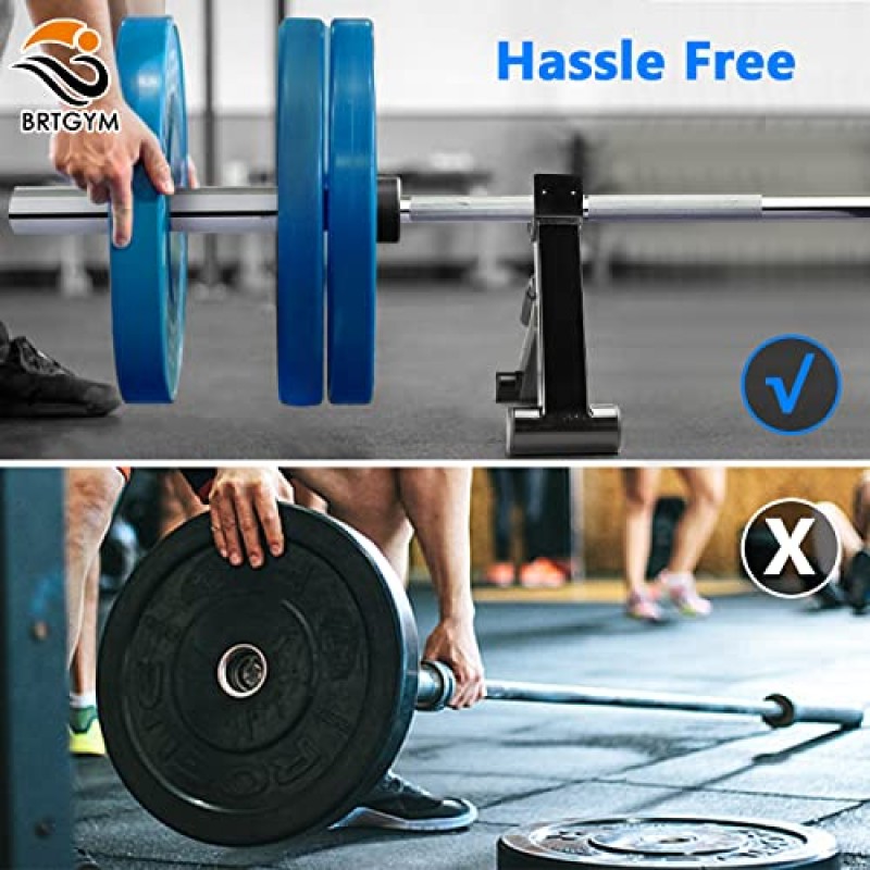 BRTGYM 데드리프트 잭 바벨 스탠드, 탄소강 제작, 데드리프트 운동, 웨이트 트레이닝, 홈 체육관용 600lb 바벨 플레이트를 쉽게 로드 및 언로드(블랙 파우더 코팅)