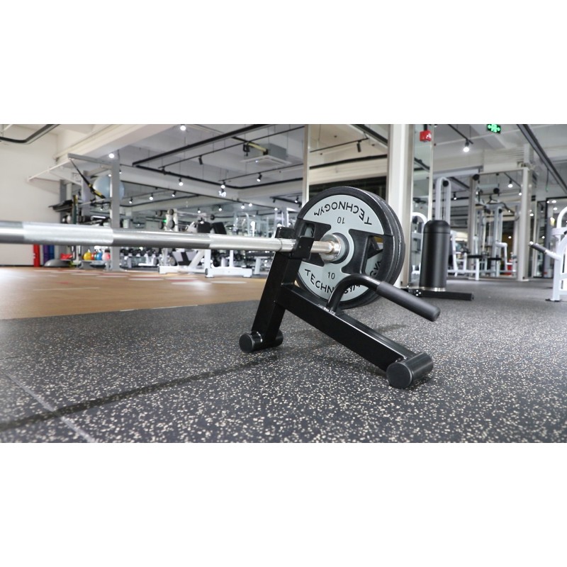 BRTGYM 데드리프트 잭 바벨 스탠드, 탄소강 제작, 데드리프트 운동, 웨이트 트레이닝, 홈 체육관용 600lb 바벨 플레이트를 쉽게 로드 및 언로드(블랙 파우더 코팅)