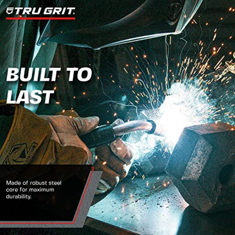 Tru Grit Fitness Hex Elite TPR 덤벨 - 크롬 도금 강철 핸들, TPU 헤드 및 육각형 고무 케이스 끝으로 설계된 고무 덤벨