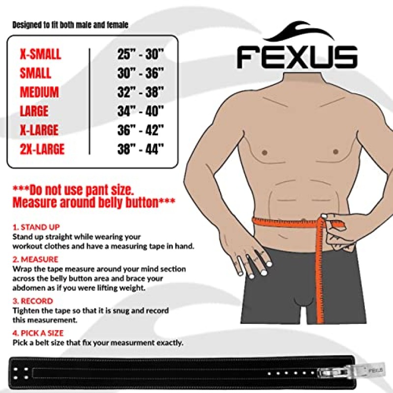 남성 및 여성을 위한 FEXUS 역도 레버 벨트 – 깨지지 않는 강력한 레버가 있는 업그레이드된 역도 헤비듀티 10MM 벨트 버클-두꺼운 등받이 체육관 벨트 스쿼트 보디빌딩 데드리프트용