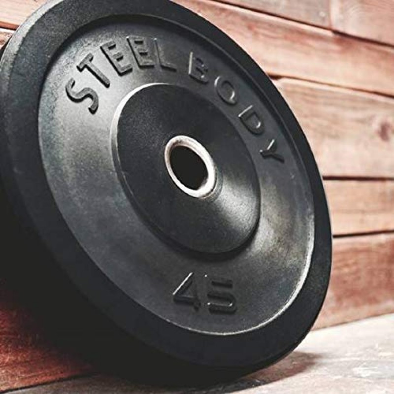 스틸바디 올림픽 고무 범퍼 웨이트 플레이트 - 10lb./25lb./35lb./45lb. 운동 무게