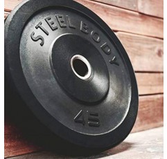 스틸바디 올림픽 고무 범퍼 웨이트 플레이트 - 10lb./25lb./35lb./45lb. 운동 무게