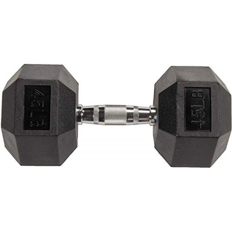 HULKFIT 고무 코팅 육각형 덤벨 웨이트 - 블랙