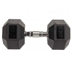 HULKFIT 고무 코팅 육각형 덤벨 웨이트 - 블랙