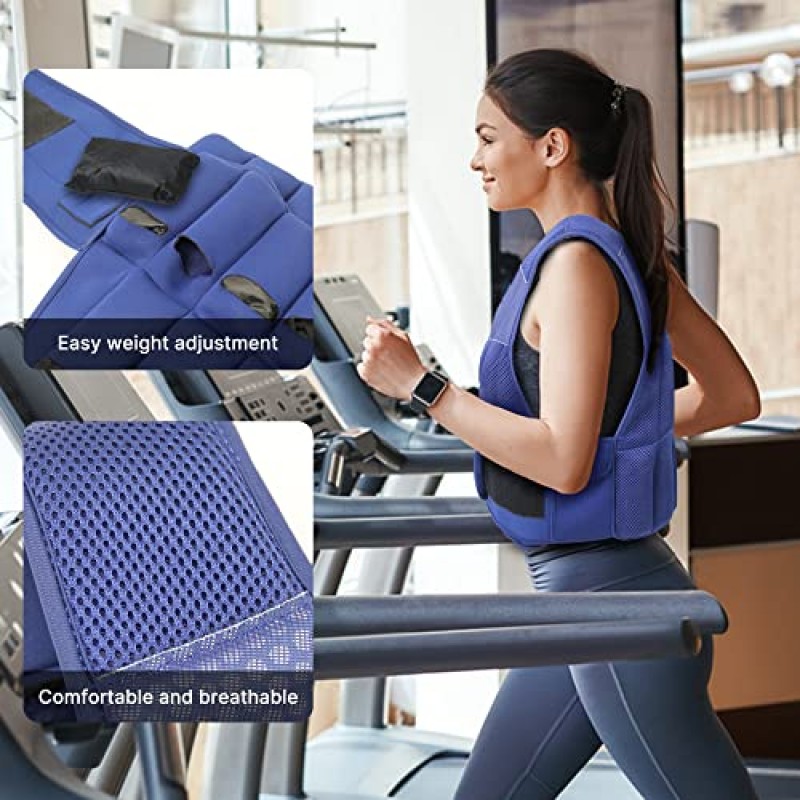 반사 디자인의 Ativafit 조정 가능한 가중 조끼 근력 훈련, 걷기, 조깅, 역도, 달리기 남성 여성 어린이를 위한 22 Lbs 운동 조끼