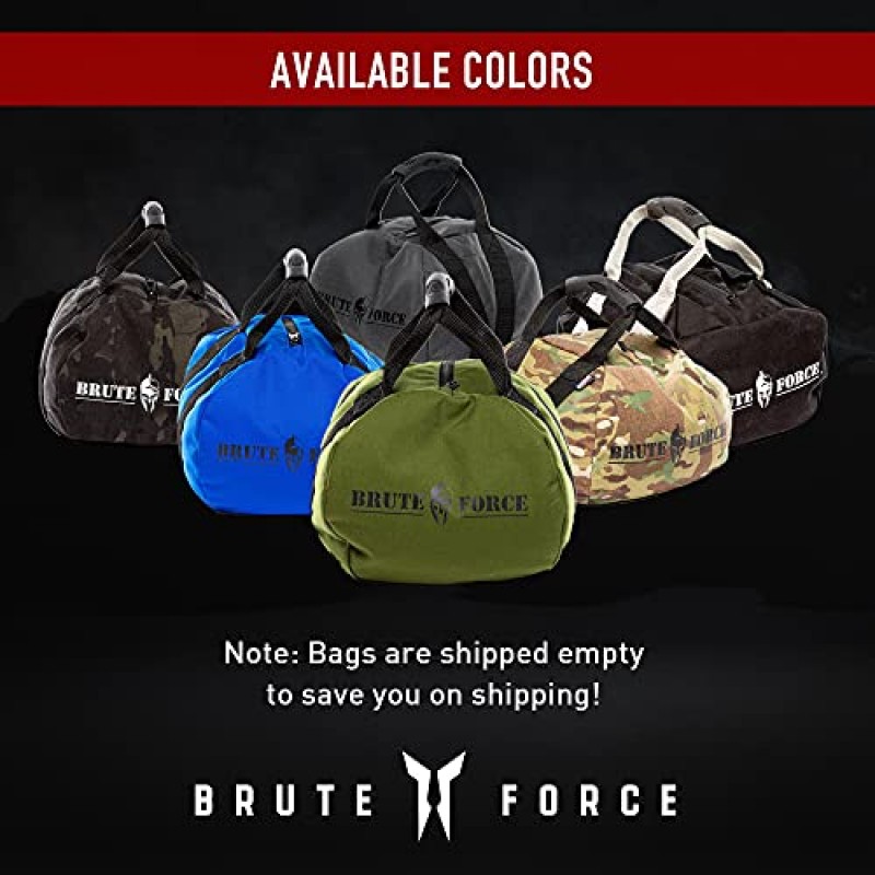 Brute Force Kettlebell 샌드백 - 홈 체육관 및 크로스 트레이닝을 위한 조정 가능한 샌드백 운동 장비 - 30파운드 및 45파운드 용량 - 미국산