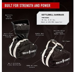 Brute Force Kettlebell 샌드백 - 홈 체육관 및 크로스 트레이닝을 위한 조정 가능한 샌드백 운동 장비 - 30파운드 및 45파운드 용량 - 미국산