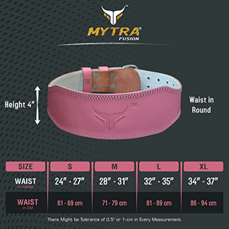 Mytra Fusion 역도 벨트 여성 체육관 벨트 7MM 두께 및 4