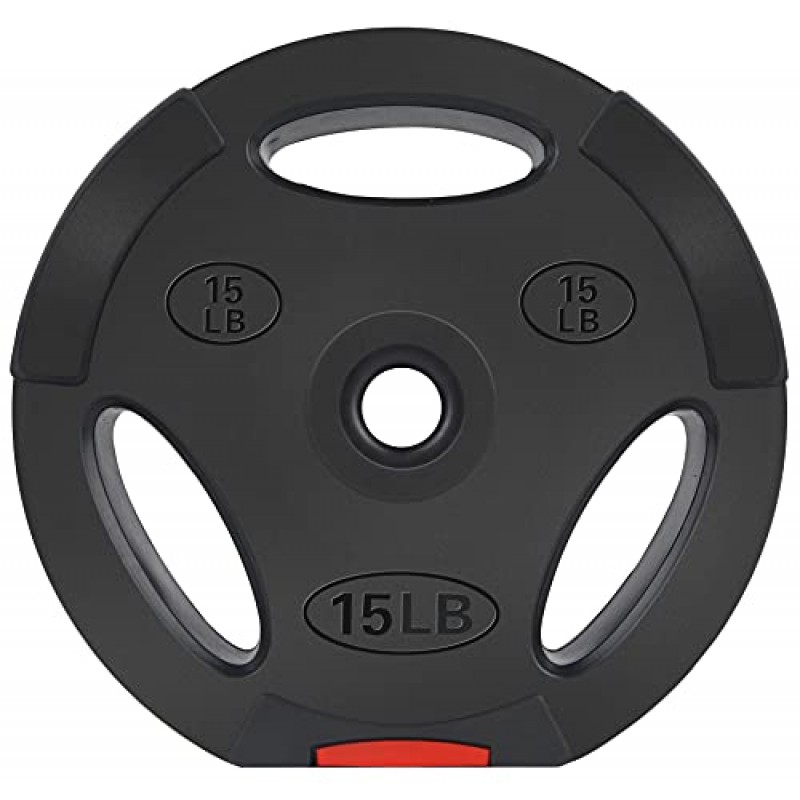 BalanceFrom Vinyl 표준 1인치 플레이트 근력 훈련 및 역도용 웨이트 플레이트, 쌍 또는 세트
