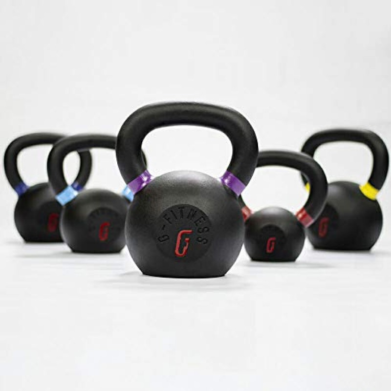 Gfitness Kettlebell 웨이트 편안한 그립 와이드 핸들 | 휴대용 웨이트 그립 여행 운동, 홈 체육관 장비 도구 | 남성 및 여성을 위한 다기능 역도