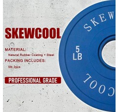 SKEWCOOL 올림픽 분수 플레이트 1.25LB 2.5LB 5LB 세트 고무 코팅 분수 변경 플레이트 근력 훈련용 2인치 컬러 웨이트 플레이트 체중 감량 쌍으로 판매