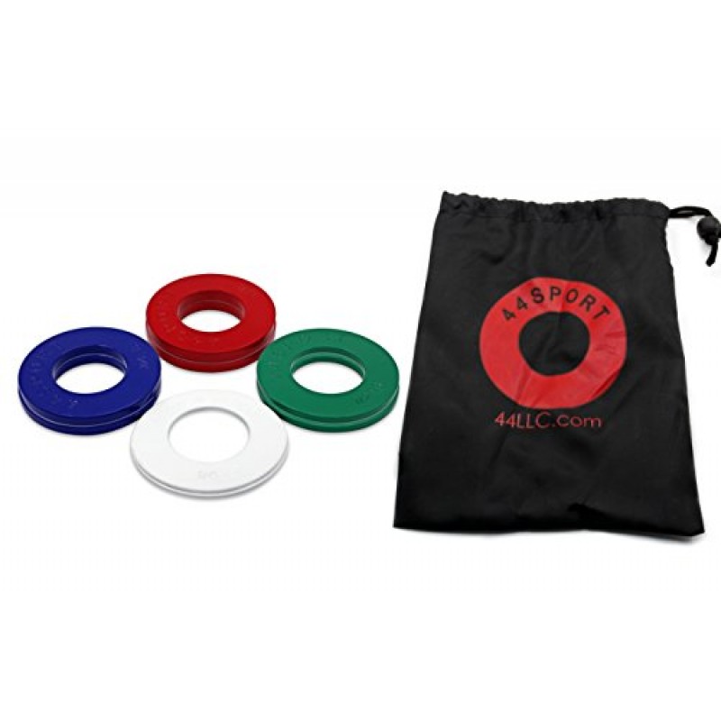 44SPORT 올림픽 분수 플레이트 - 1/4, 1/2, 3/4, 1lb 무게 쌍(8개 플레이트. 총 무게: 5lbs)