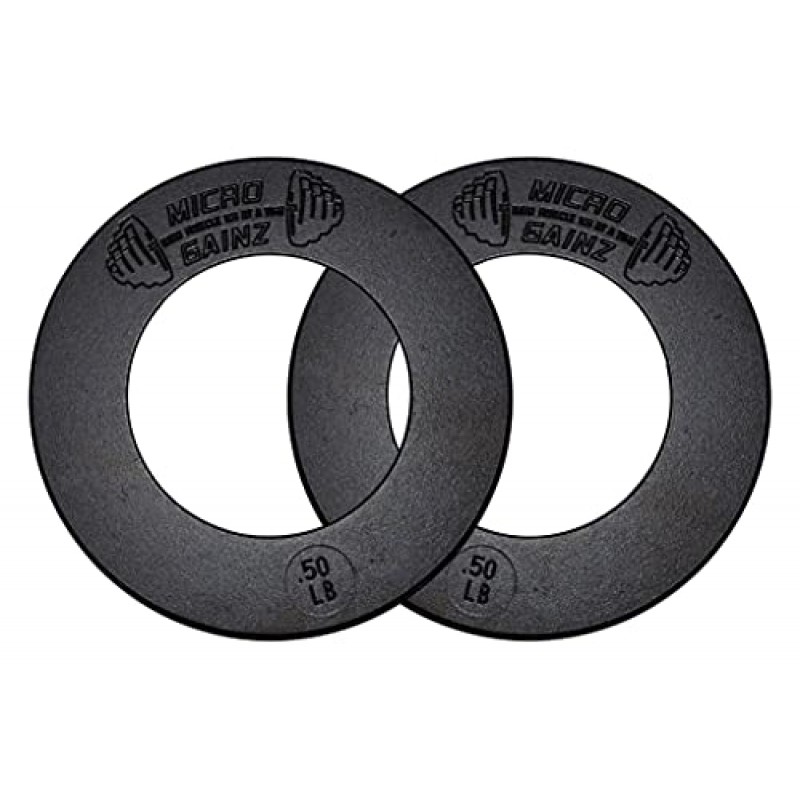 Micro Gainz 보정된 분수 중량 플레이트 세트 2개 플레이트 .25LB-1.25LB(세트 선택) - 올림픽 바벨용으로 설계, 근력 훈련 및 마이크로 로딩에 사용, 미국산