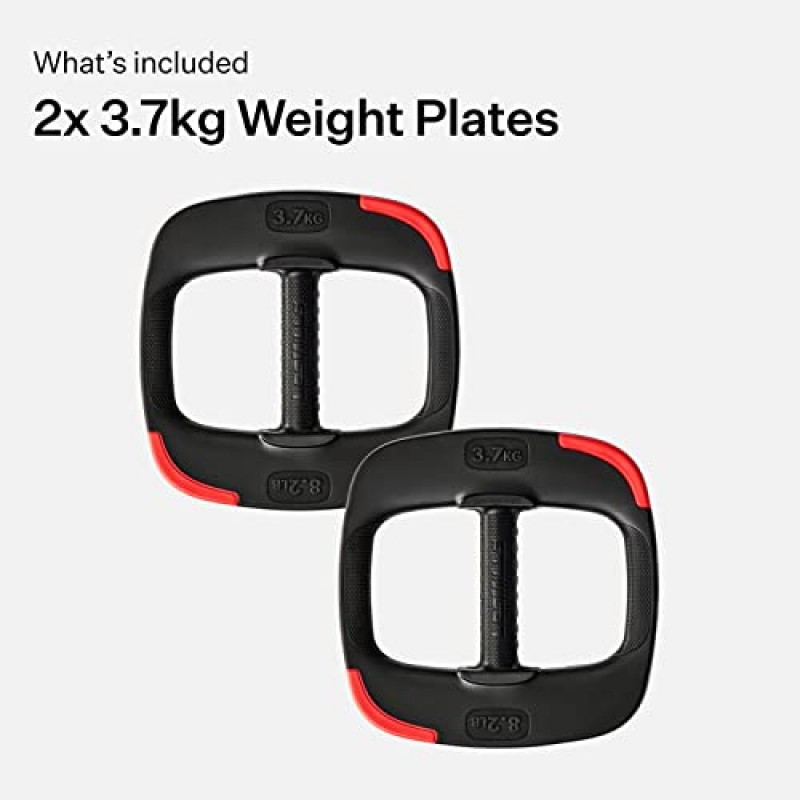 Les Mills™ 이중 목적 8.2파운드 여성을 위한 인체공학적 프리 웨이트, 집에서 운동 장비, 운동 웨이트 플레이트, 전신 운동을 위한 여성 및 남성용 핸드 웨이트