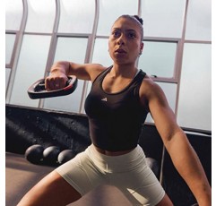 Les Mills™ 이중 목적 8.2파운드 여성을 위한 인체공학적 프리 웨이트, 집에서 운동 장비, 운동 웨이트 플레이트, 전신 운동을 위한 여성 및 남성용 핸드 웨이트