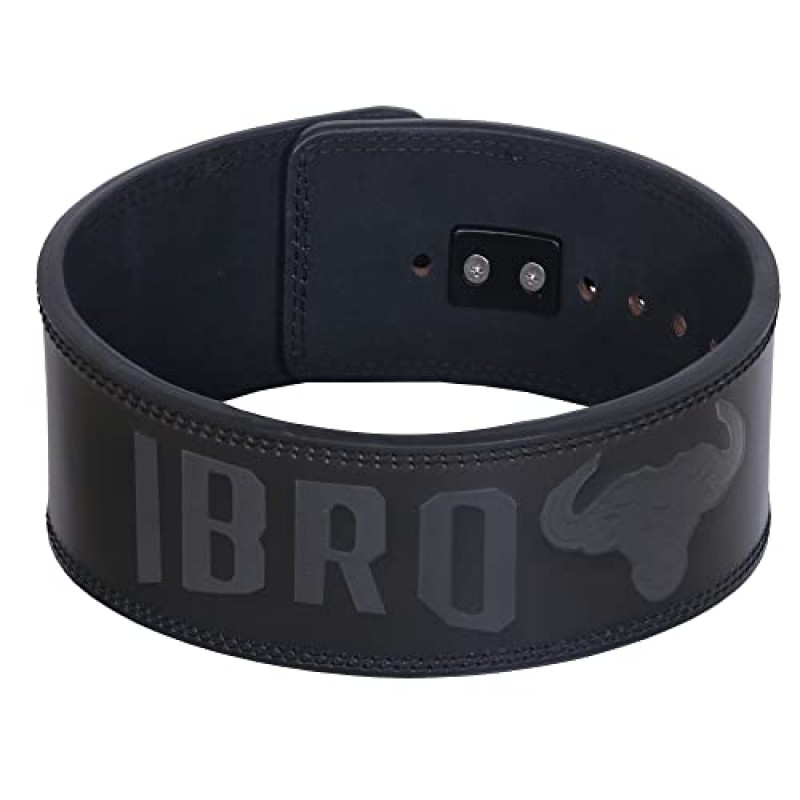IBRO 파워 리프팅 역도 레버 또는 단일 프롱 체육관 벨트 - 8MM, 10MM 또는 13MM 익스트림 파워 헤비 듀티 100% 정품 가죽 - 스쿼트 데드리프트 보디빌딩 역도 남성 여성을 위한 IPF Strongman