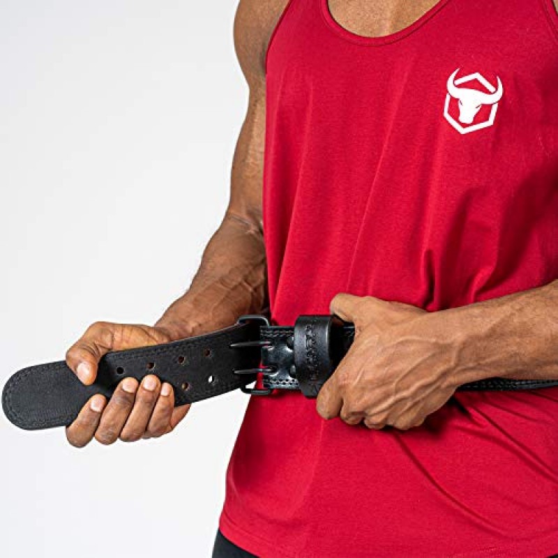 7mm 가죽 역도 벨트(IPF, USAPL, USPA, IPL USAW 및 IWF 승인) - 올림픽 역도, 파워리프팅, 크로스 트레이닝, 체육관, 운동 및 웨이트 트레이닝을 위한 4