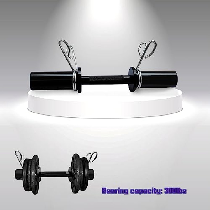 NULTRUMA 16인치 적재 가능 올림픽 덤벨 핸들, 150LB 무게 용량 - 2인치 올림픽 플레이트에 적합 - 2쌍의 스프링 코일과 함께 제공 - 피트니스 및 운동에 적합