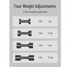 EAST MOUNT 조절 가능한 덤벨 2개 세트, 여성용 핸드 웨이트 세트, 4가지 무게 조절 2lb 3lb 4lb 5lb, 여성이 집에서 운동하기에 적합합니다.…
