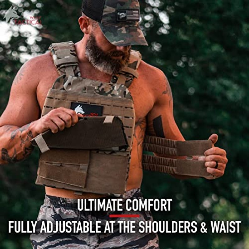 WOLF TACTICAL 조정 가능한 가중 조끼 – WOD, 근력 및 지구력 훈련, 피트니스 운동, 달리기