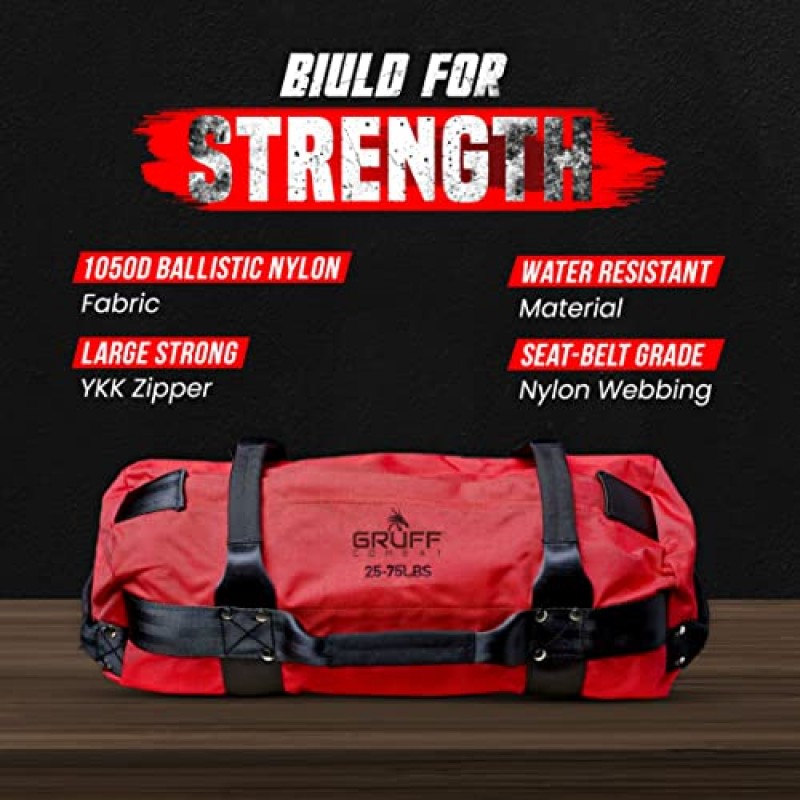 Gruff Combat Fitness Sandbags 더플 샌드백 강도 훈련 크로스 트레이닝 조정 가능한 운동 무게 홈 체육관 용 운동 장비