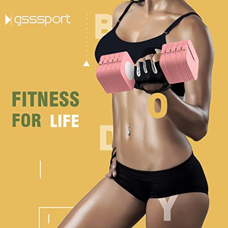 gsssport 무게 조절 가능한 덤벨 2개 세트 - 홈 체육관 장비 운동 피트니스 훈련용 각 2.2LB/4.4LB/6.6LB/8.8LB/11 LB 5개 무게(4.4-22LB 한 쌍)(최대 11LB/pc, 22LB/쌍)