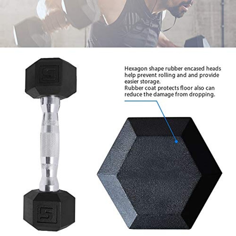 Saorzon Dumbbells 2개 세트 홈 체육관용 운동 피트니스 덤벨 프리 웨이트 핸드 헥스 덤벨