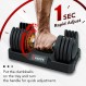 Keppi 조정 가능한 아령 세트, 운동 및 피트니스를 위한 미끄럼 방지 금속 손잡이가 있는 25lb 아령 전신 운동 피트니스를 위한 빠른 무게 조절