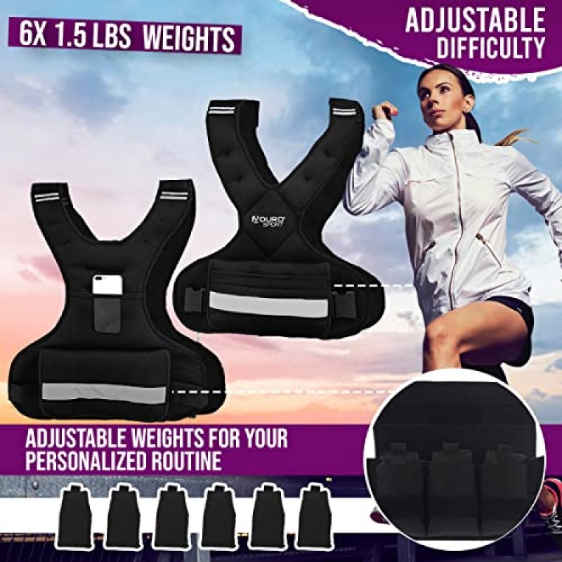 Aduro 스포츠 조정 가능한 가중 조끼 운동 장비, 남성, 여성, 어린이를 위한 4-10lbs/11-20lbs/20-32lbs/26-46lbs 체중 조끼
