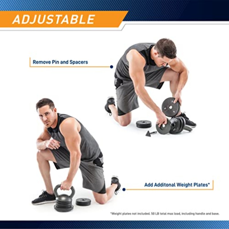 Apex 조정 가능한 고강도 운동 Kettlebell 무게 세트 홈 체육관용 근력 훈련 및 역도 장비 APKB-5009, 회색