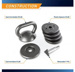 Apex 조정 가능한 고강도 운동 Kettlebell 무게 세트 홈 체육관용 근력 훈련 및 역도 장비 APKB-5009, 회색
