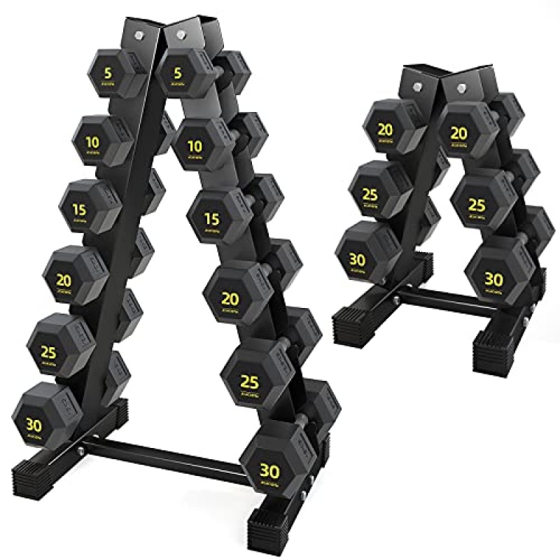 Hex Dumbbells PVC Encase 코팅 근력 훈련, 홈 체육관 피트니스 및 전신 운동을위한 프리 웨이트 덤벨 세트