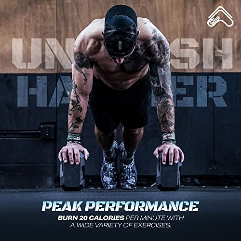 Tribe WOD 해머 케틀벨 15-70lb - 여성 및 남성을 위한 근육 강화, 심장 강화 피트니스, 웨이트용 크로스 트레이닝 운동 장비 | 근력 운동 케틀벨
