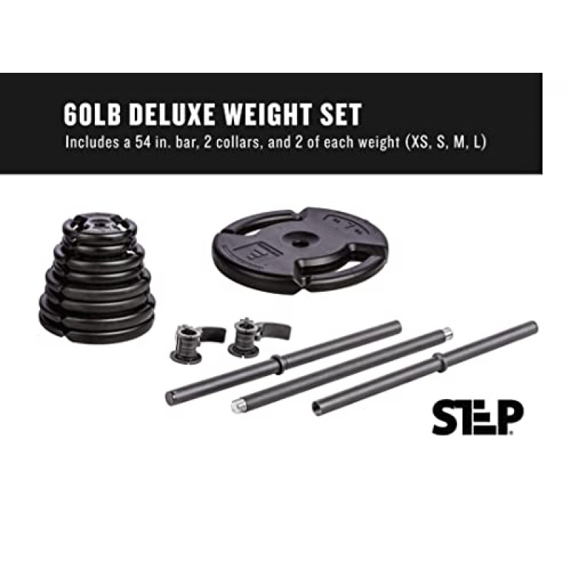Club Quality 4웨이트 디럭스 바벨 세트(바 포함) by Step Fitness