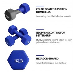 덤벨 세트, TopMade 2lb 3lb 5lb 8lb 10lb 15lb 20lb 네오프렌 철 아령 핸드 웨이트 세트 바벨 운동 피트니스 육각 덤벨 프리 웨이트 덤벨 여성 남성 홈 체육관 운동 근력 훈련