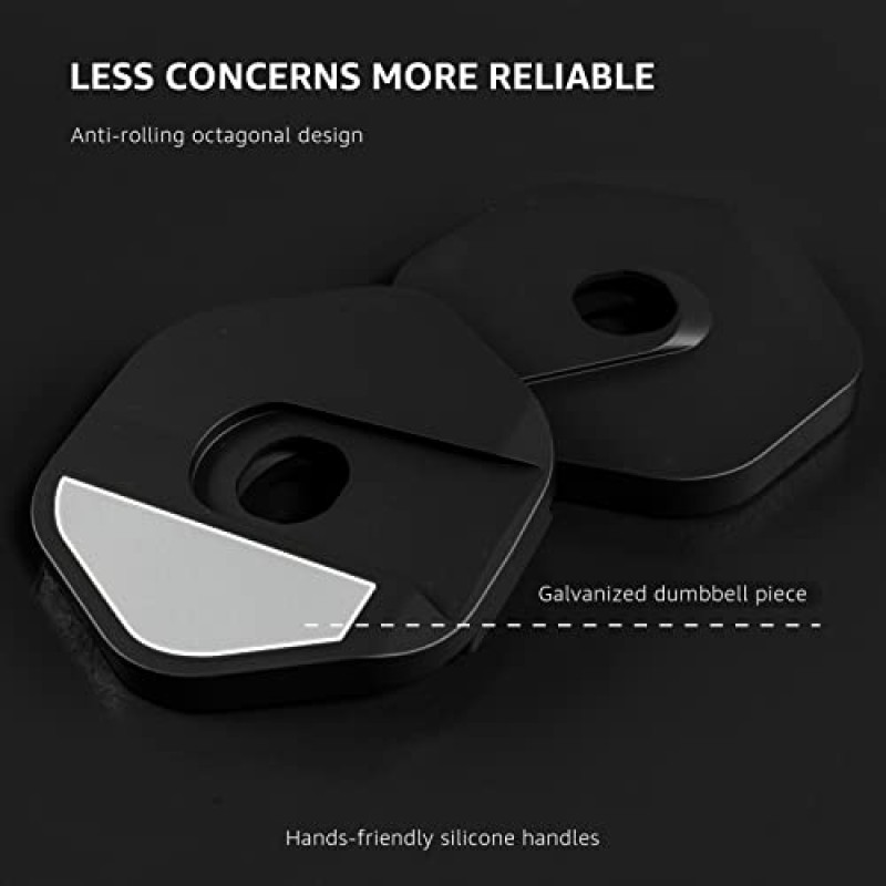 Fiar 조정 가능한 아령-5-25lb 빠른 조정 무게 미끄럼 방지 금속 손잡이가 있는 덤벨, 5 in 1 프리 웨이트 홈 체육관용 덤벨 전신 운동 피트니스 장비(싱글)