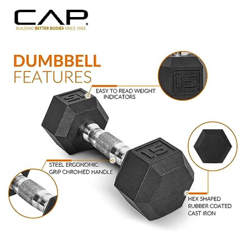 CAP 바벨 150 LB 덤벨 세트(랙 포함)