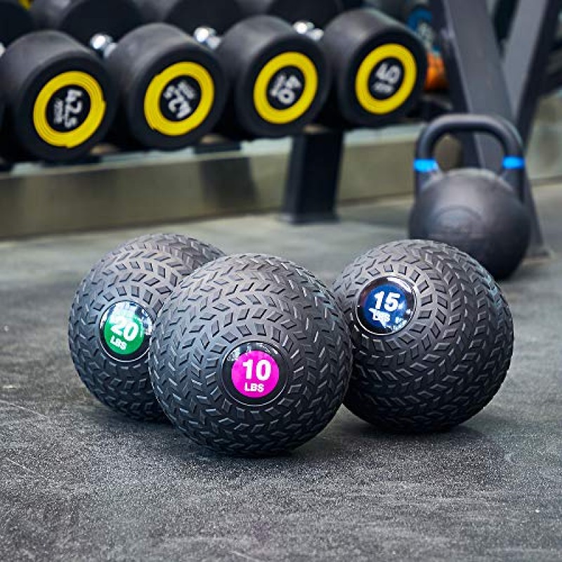 BalanceFrom Workout 운동 피트니스 Weighted Medicine Ball, Wall Ball 및 Slam Ball, Vary