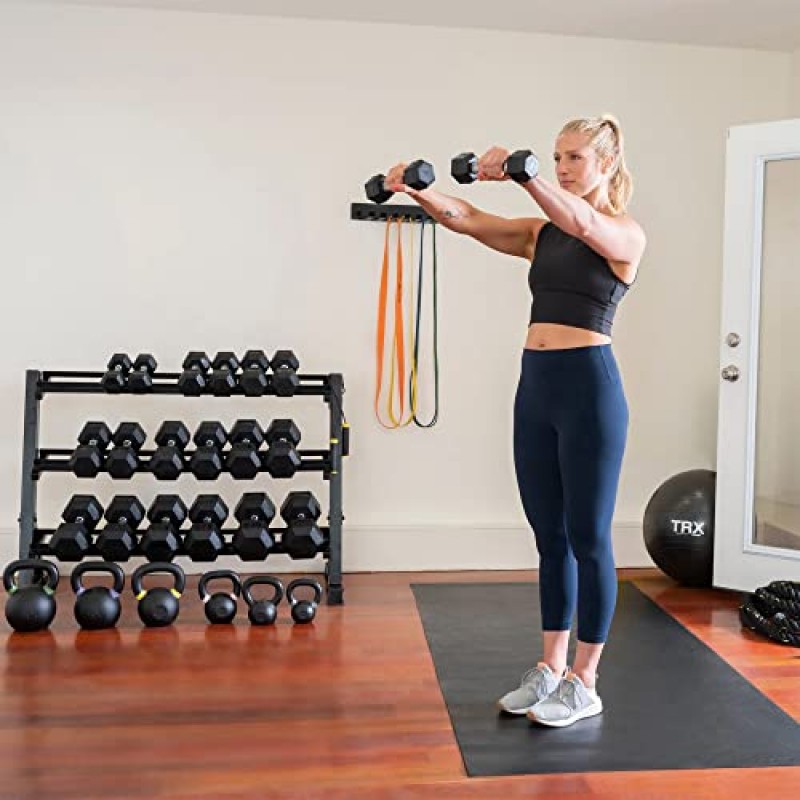 RAGE Fitness 고무 육각 덤벨, 30 lb, 멀티