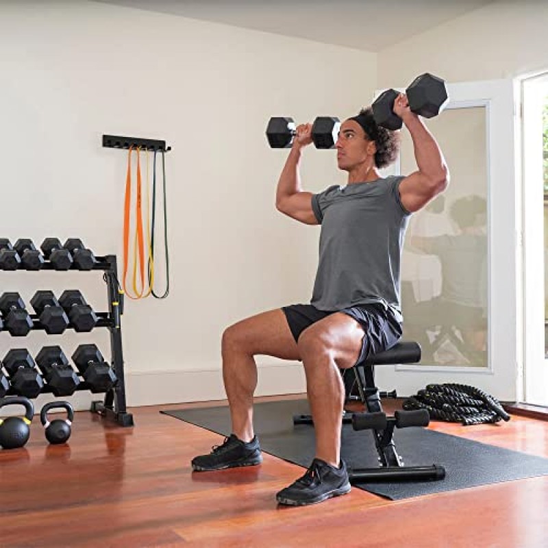 RAGE Fitness 고무 육각 덤벨, 30 lb, 멀티