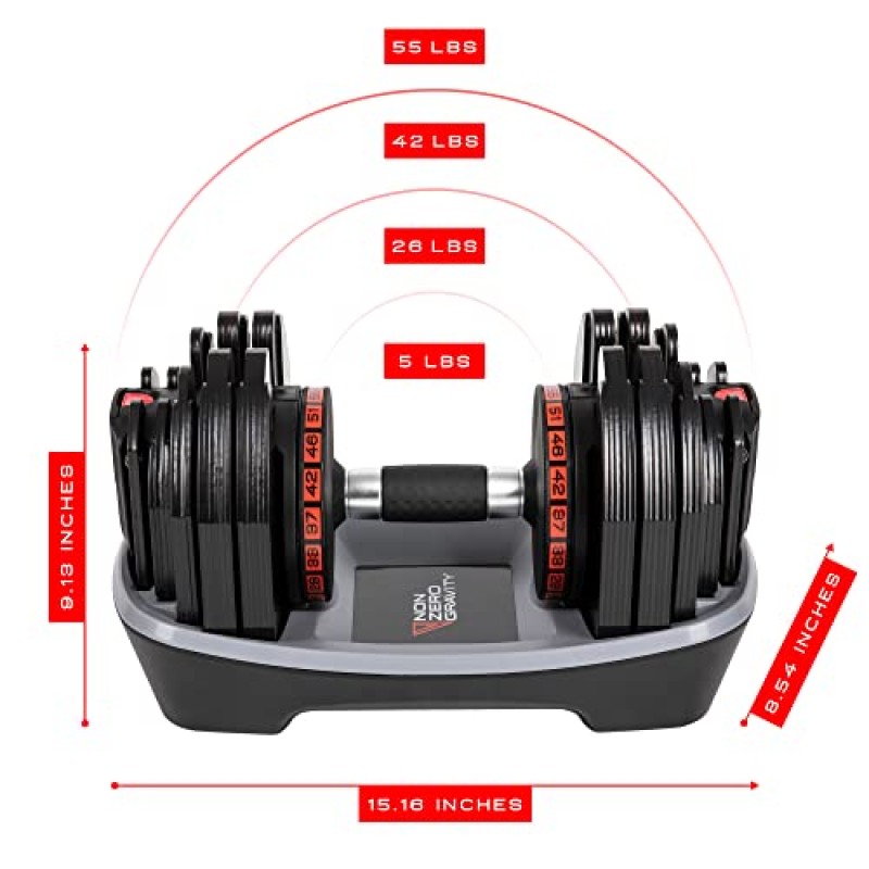 무중력 PowerDyne 조절식 덤벨 웨이트
