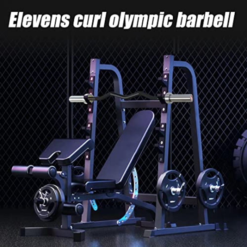 Elevens 올림픽 바벨 훈련 컬 웨이트 바 300LBS/330LBS/700LBS /1000LBS/1500LBS 용량, 홈 체육관 피트니스 역도, 엉덩이 추력, 스쿼트 및 런지에 적합한 크롬 운동 바벨