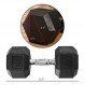 Soozier Hex Dumbbells 2개 세트, 고무 무게 운동 피트니스 덤벨, 미끄럼 방지 핸들, 안티롤, 여성용 또는 남성용 홈 체육관 운동, 2 x 40lbs