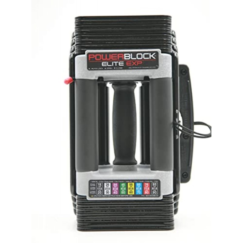 PowerBlock Elite EXP 조정 가능한 덤벨, 쌍으로 판매, 1단계, 5-50파운드 덤벨, 내구성 있는 강철 구조, 혁신적인 운동 장비, 올인원 덤벨, 확장 키트로 확장 가능