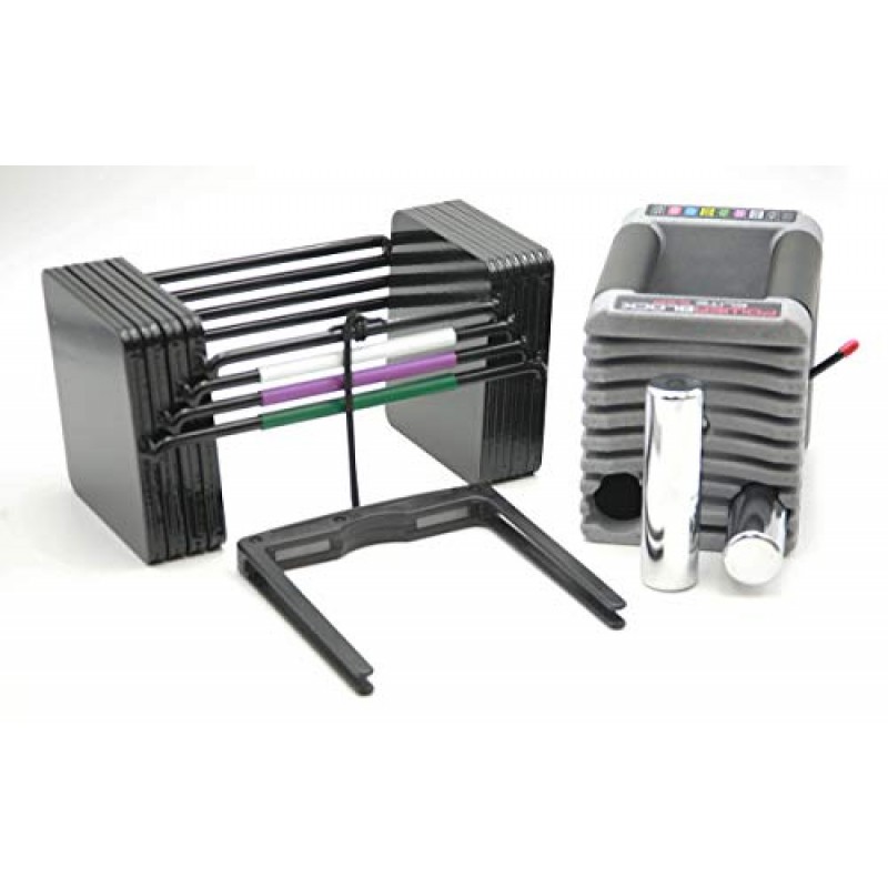 PowerBlock Elite EXP 조정 가능한 덤벨, 쌍으로 판매, 1단계, 5-50파운드 덤벨, 내구성 있는 강철 구조, 혁신적인 운동 장비, 올인원 덤벨, 확장 키트로 확장 가능