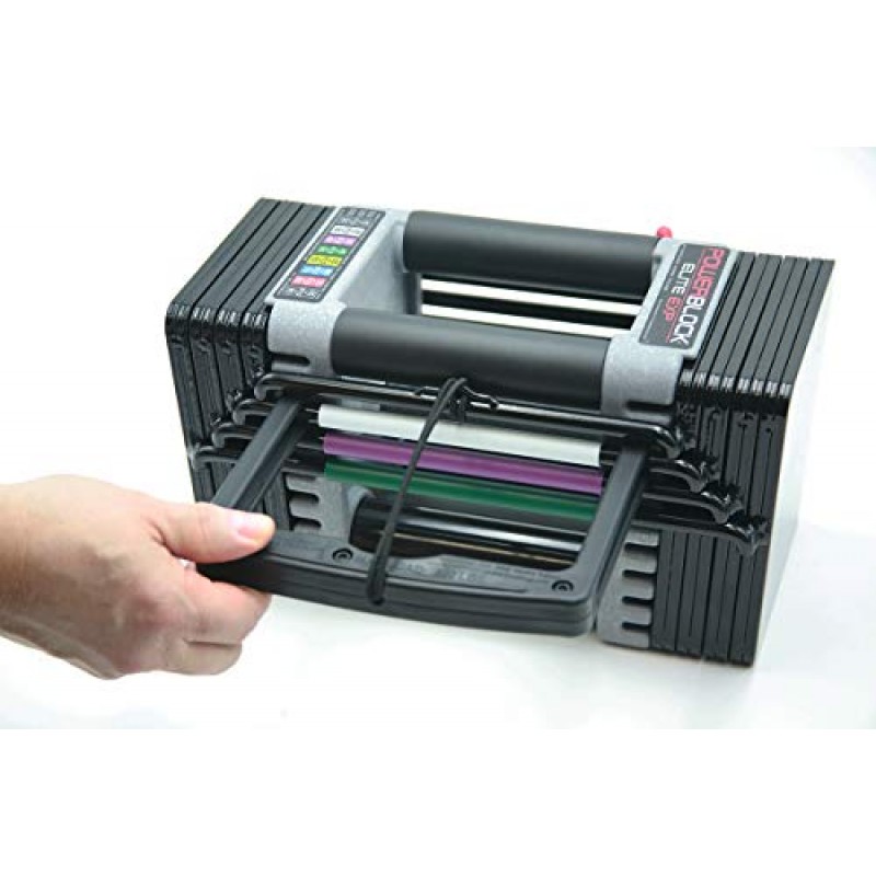 PowerBlock Elite EXP 조정 가능한 덤벨, 쌍으로 판매, 1단계, 5-50파운드 덤벨, 내구성 있는 강철 구조, 혁신적인 운동 장비, 올인원 덤벨, 확장 키트로 확장 가능