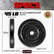 CAP 바벨 올림픽 범퍼 플레이트, 블랙, 45lb 싱글