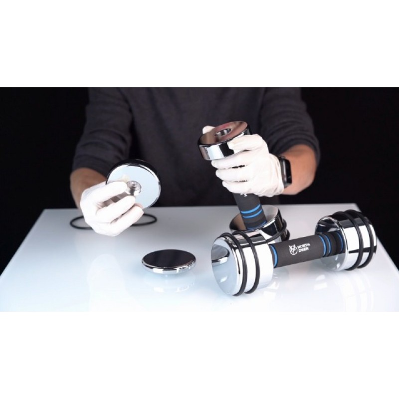 Northdeer Steel Dumbbells 폼 핸들이 있는 초소형 및 조절 가능한 크롬 덤벨 5lb 10lb 15lb 20lb 30lb 50lb 홈 체육관 운동(크기 선택)